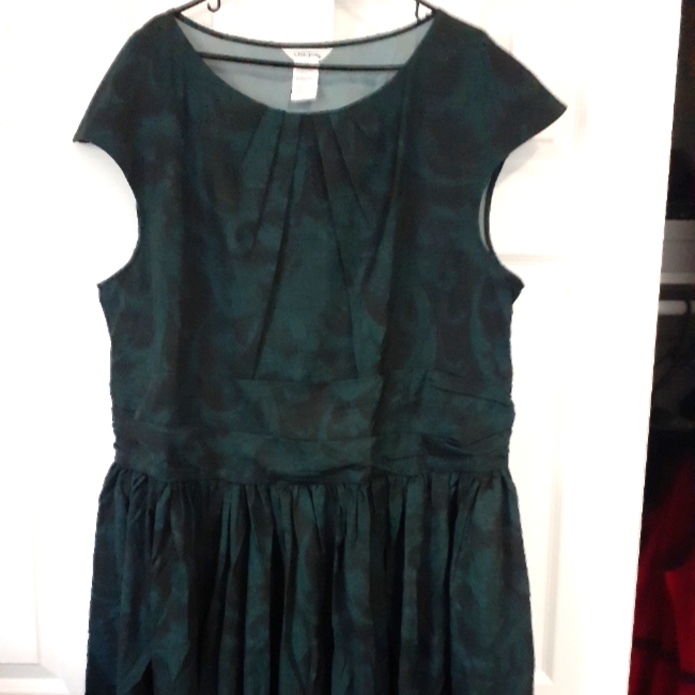 50s style green and black dress